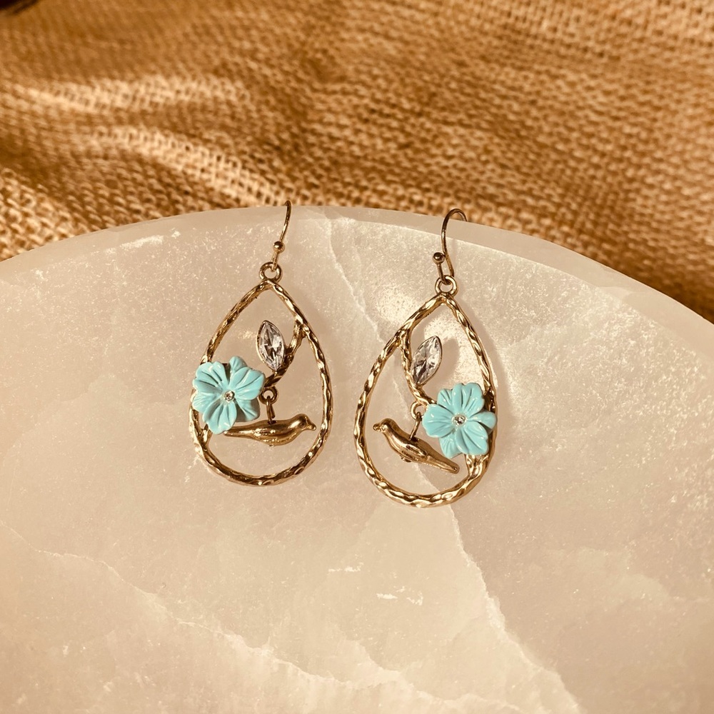 Flower and Bird Earrings